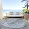 Homeroots 8' Olive Green And Gray Round Abstract Washable Indoor Outdoor Area Rug 587880 - alternate 8