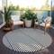 Homeroots 8' White And Black Round Geometric Washable Indoor Outdoor Area Rug 612162 - alternate 7