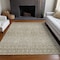 Homeroots 5' X 8' Taupe Green And Ivory Tribal Washable Indoor Outdoor Area Rug 582651 - alternate 9