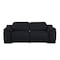Homeroots 76in Black and Silver Italian Leather Power Reclining Loveseat 720514 - alternate 1