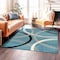World Rug Gallery Modern Wavy Circles Design Area Rug 6 ft 6 in x 6 ft 6 in Square Blue 377BLUE6SQ - alternate 4
