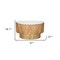 Homeroots 31" Gold Natural And White Iron Wood And Faux Marble Round Block Coffee Table 565069 - alternate 6
