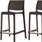 Homeroots Set of Four 26" Brown Faux Rattan Heavy Duty Plastic Low Back Outdoor Counter Height Bar Chairs 565351 - alternate 6