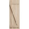 Ekena Millwork Rustic Three Board Spaced Board-n-Batten Hand Hewn Faux Wood Shutters w/Z-Board, 17 1/2W x 64H, PR SHUBSZ17X64HHPR - alternate 14