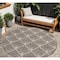 Homeroots 8' Brown And Beige Round Geometric Washable Indoor Outdoor Area Rug 594697 - alternate 1
