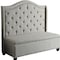 Homeroots 54" Beige Fabric Settee With Chocolate Legs 285685 - alternate 5