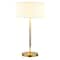 Homeroots 25" Gray and Gold Metal Two Light Table Lamp With White Drum Shade 524311 - alternate 8