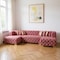 Homeroots Tufted Pink Velvet Modular U Shaped Sofa and Chaise Sectional With Toss Pillows 642269 - alternate 6