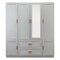 Homeroots 75" White Ribbed Texture Wood Mirrored Six Door Two Drawer Combo Dresser 617962 - alternate 8