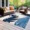 World Rug Gallery Amalfi Contemporary Tropical Floral Indoor/Outdoor Area Rug 6 ft 6 in x 6 ft 6 in Square Navy 8013NAVY6SQ - alternate 1