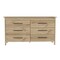 Homeroots 59" Natural and Black Six Drawer Double Dresser 478265 - alternate 1