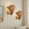 Jonathan Y Elodie 11.5" Vintage Coastal 1-Light Rattan Scallop Shell LED Wall Sconce, Brown/Gold Painting, 2PK JYL5709A-SET2 - alternate 11