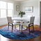 Homeroots 8' Gold Yellow And Teal Blue Round Abstract Washable Indoor Outdoor Area Rug 617355 - alternate 8