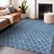 Homeroots 3' X 5' Denim Blue And Ivory Geometric Washable Indoor Outdoor Area Rug 596093 - alternate 9