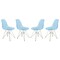 Leisuremod Cresco Plastic Dining Side Chair, Transparent Blue, 4PK CR19TBU4 - alternate 1