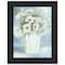Homeroots White Blooms Black Framed Print Wall Art 530122 - alternate 1