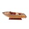 Homeroots 16" Brown Solid Wood Hand Painted Runabout Canoe Model Boat 364264 - alternate 9