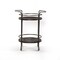 Homeroots Dark Gray Iron And Solid Wood Round Rolling Bar Cart 490202 - alternate 1