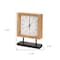 Homeroots 11" Natural And Black Solid Wood And Metal Square Table Clock 609402 - alternate 5