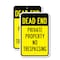 Signmission Dead End Private Property No Trespassing, 12'' X 18'' 2 Signs, Heavy Gauge Aluminum, 2PK A-1218-2PACK-3011 - alternate 1