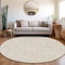 Homeroots 8' Ivory And Beige Round Damask Washable Indoor Outdoor Area Rug 595159 - alternate 7