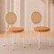 Leisuremod Euston Velvet Dining Chair with Woven Rattan Backrest & Stainless Frame, 2PK ECW17BR2 - alternate 10