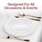 Smarty Had A Party 7.5" White with Gold Vintage Rim Round Disposable Plastic Appetizer/Salad Plates (120 Plates), 120PK 867G-CASE - alternate 10