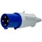 Walther-Werke Pin and Sleeve Plug, 60A, 3Ã¸ 250 or 230, 3 Phase, 3 Pole, Blue, Screw Terminals Wire Connection Type 260409 - alternate 9