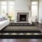 Homeroots 5' X 8' Black Ivory And Wheat Southwestern Washable Indoor Outdoor Area Rug 613886 - alternate 8
