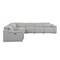 Homeroots Light Gray Italian Leather Power Reclining U Shaped Seven Piece Corner Sectional With Console 476592 - alternate 7
