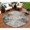 Homeroots 8' Black And Ivory Round Geometric Washable Indoor Outdoor Area Rug 631989 - alternate 1