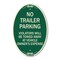 Signmission No Parking Sign No Trailer Parking Violators , 12 In X 18 In Architectural, Heavy Gauge Aluminum A-OV-G-1218-23663 - alternate 1