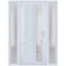 Vdomdoors Front Exterior Prehung FiberGlass Door Frosted Glass / Manux 8088 White Silk / 2 Sidelight Exterior MANUX8088EXD-WS-W14+30+14 x H80-LH - alternate 4
