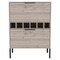Homeroots 43in Light Gray and Black Wood Bar Cabinet With Two Doors 535083 - alternate 1