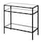 Homeroots 24" Black And Clear Glass And Steel End Table With Two Shelves 544212 - alternate 7