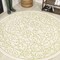 Jonathan Y Charleston Vintage Filigree Textured Weave Cream/Green 5 ft Round Indoor/Outdoor Area Rug SMB106I-5R - alternate 1