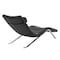 Homeroots 66" Black and Silver Velvet Lounge Chair 526217 - alternate 8