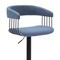 Homeroots Blue and Black Fabric with Metal Swivel Adjustable Height Bar Chair 534475 - alternate 8