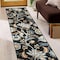 World Rug Gallery Floral Medallion Runner Rug 2 ft 3 in x 8 ft Black WR143BLACK2X8 - alternate 1