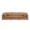 Homeroots 122" Chestnut Top Grain Leather Reclining Solid Wood Sofa 720407 - alternate 1