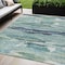 Homeroots 5' X 8' Sage Teal Blue And Navy Blue Abstract Washable Indoor Outdoor Area Rug 612480 - alternate 1