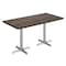 Flash Furniture Bennett 30 in x 60 in Solid Wood Indoor Tabletop in Dark Brown with 22 in x 22 in Dining Height GSF-REC3060-DKBRN-T2222S-GG - alternate 1