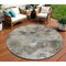 Homeroots 8' Beige Taupe And Gray Round Abstract Washable Indoor Outdoor Area Rug 577747 - alternate 1