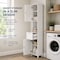Basicwise White Tall Standing Bathroom Linen Tower Storage Cabinet for Bathroom and Vanity QI004021.WT - alternate 7