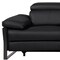 Homeroots 129" Black Top Grain Leather Reclining Metal USB Sofa 720342 - alternate 6