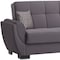 Homeroots 93" Gray Microfiber Convertible Futon Sleeper Sofa And Toss Pillows With Storage 607070 - alternate 7