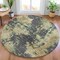 Homeroots 8' Gray And Beige Round Abstract Washable Indoor Outdoor Area Rug 630689 - alternate 1