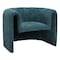 Homeroots 37" Aquamarine Sherpa And Upholstered Tufted Arm Chair 572292 - alternate 1