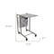 Homeroots 14" Black and White and Silver Metal Writing Desk 469106 - alternate 4