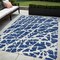 Homeroots 5' X 8' Blue and White Abstract Washable Non Skid Indoor Outdoor Area Rug 559635 - alternate 1